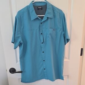 Hurley Aqua Short Sleeve Button Down Shirt